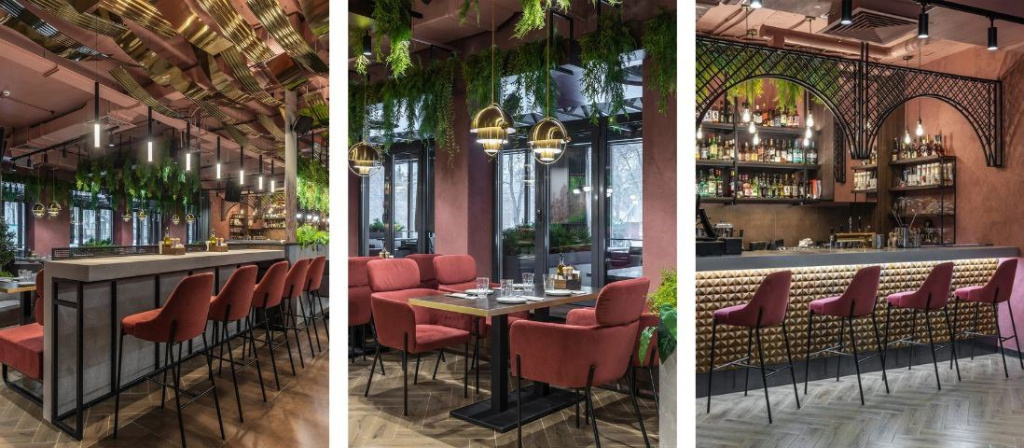 интерьер зоны бара